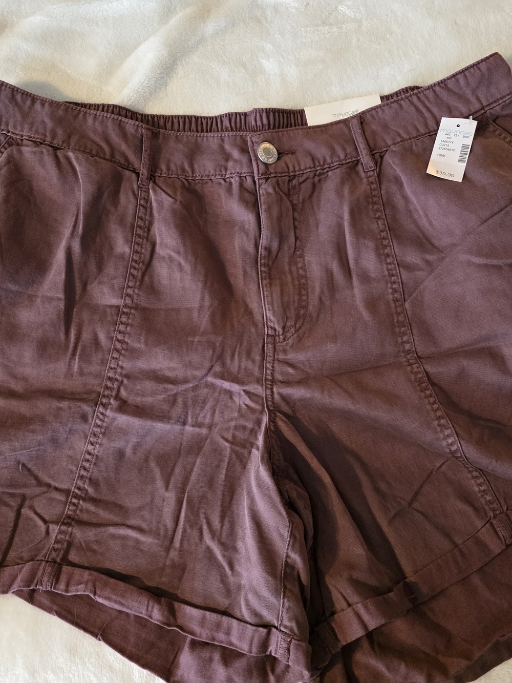 Maurices Burgundy Button-Front Shorts
